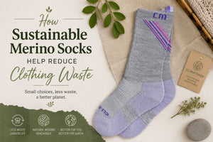 Sustainable merino wool socks for women helping reduce clothing waste and support eco-friendly fashion.